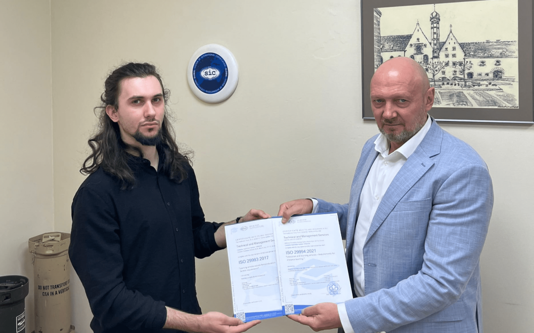 TECHNICAL AND MANAGEMENT SERVICES LLC has been successfully certified in accordance with the ISO 29993:2017 and ISO 29994:2021 standards by the certification body S.I.C. Global Inc.